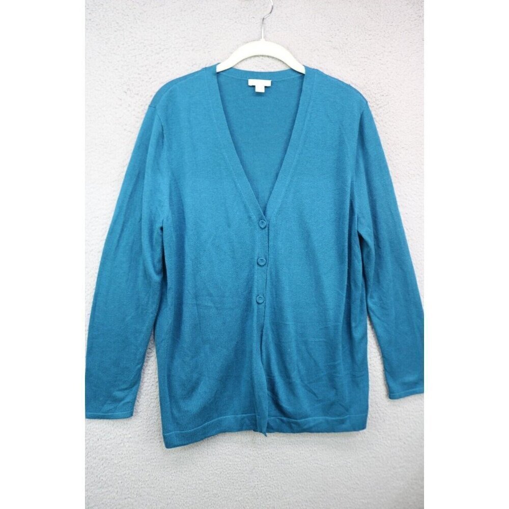 J.Jill Long Sleeve Button Up Wool Blend Cardigan-Size Large
